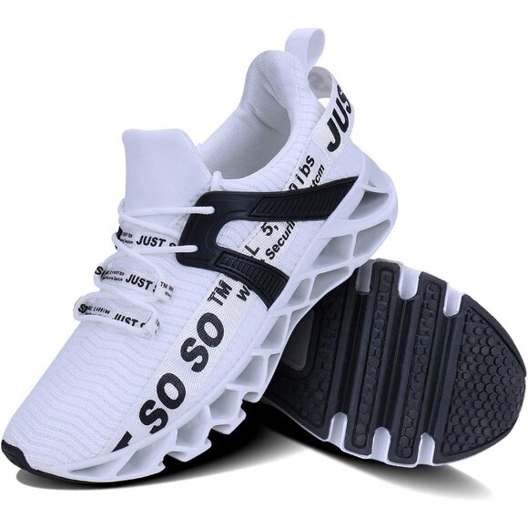 Women's White Running Walking Tennis Blade Non Slip Athletic Sneakers Shoes - Picture 7 of 7